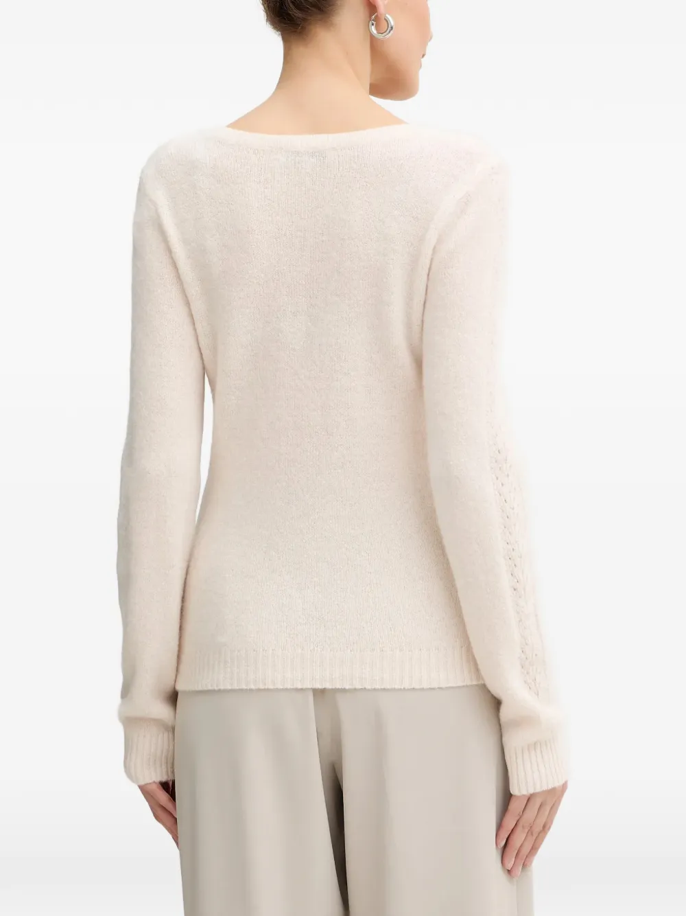 Morgan openwork V-neck sweater Wit
