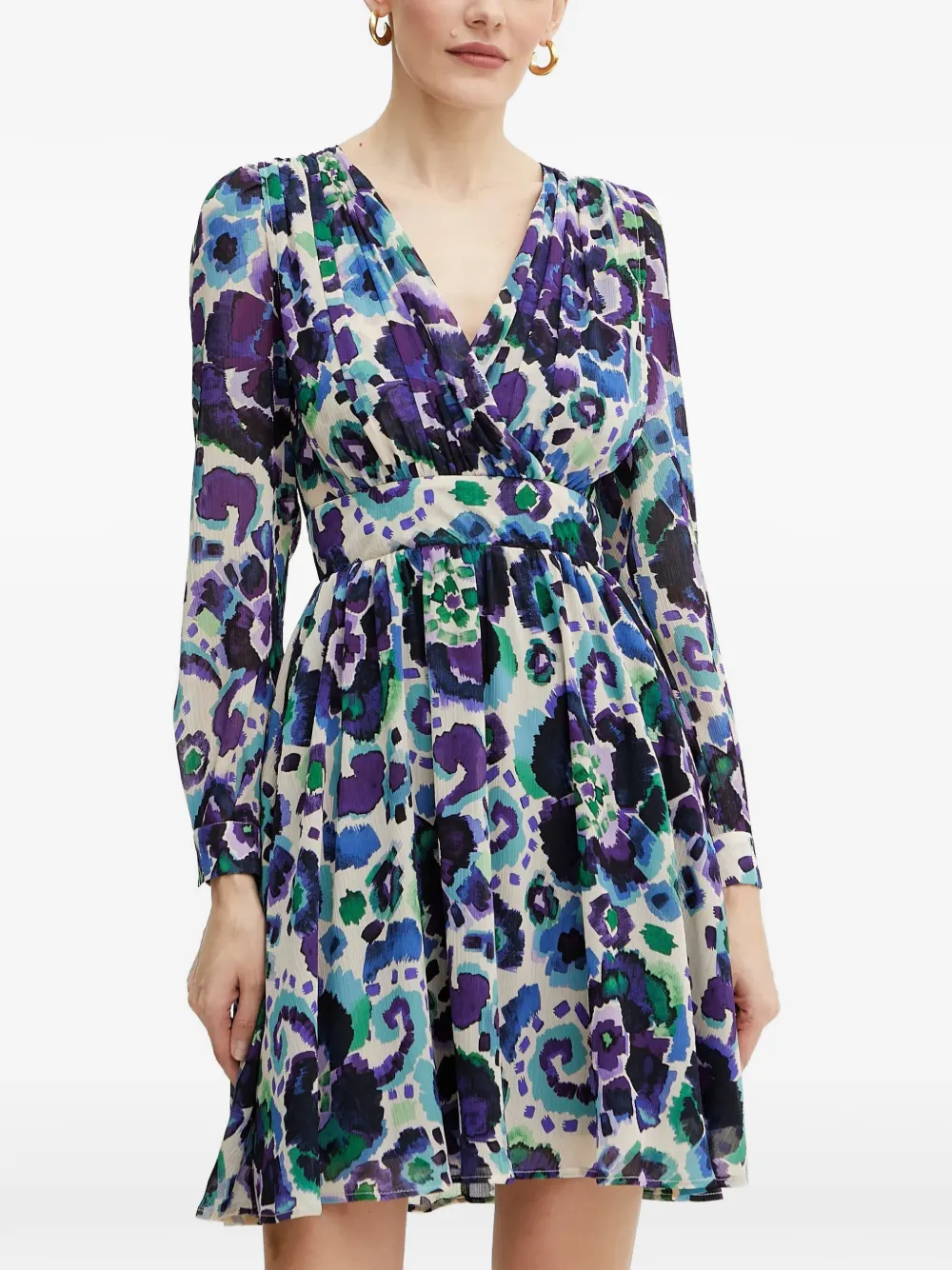 Morgan floral V-neck mini dress