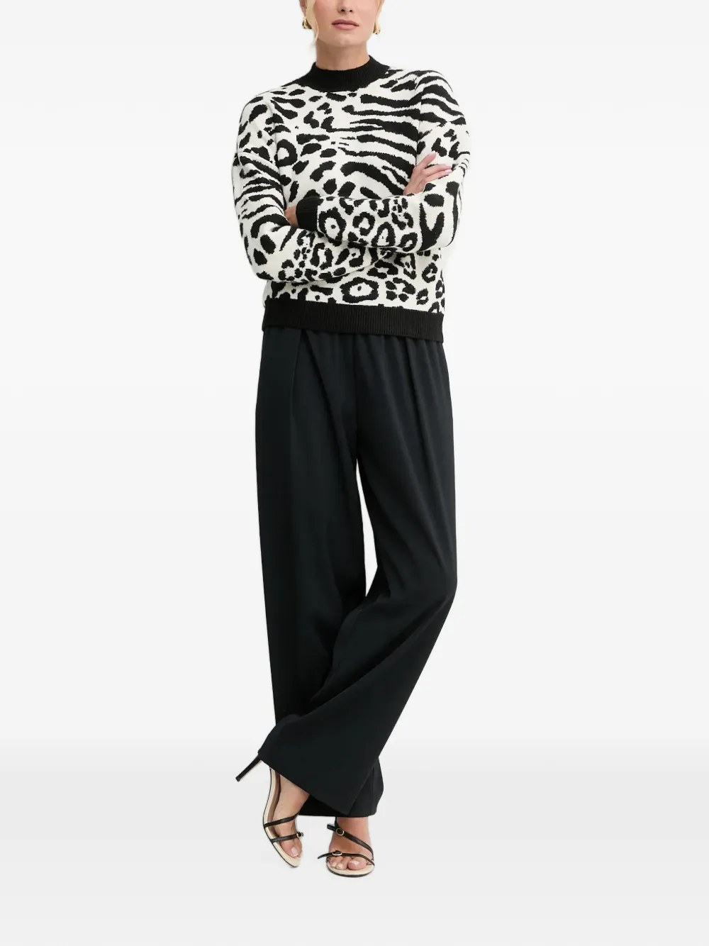 Morgan animal-print sweater Wit