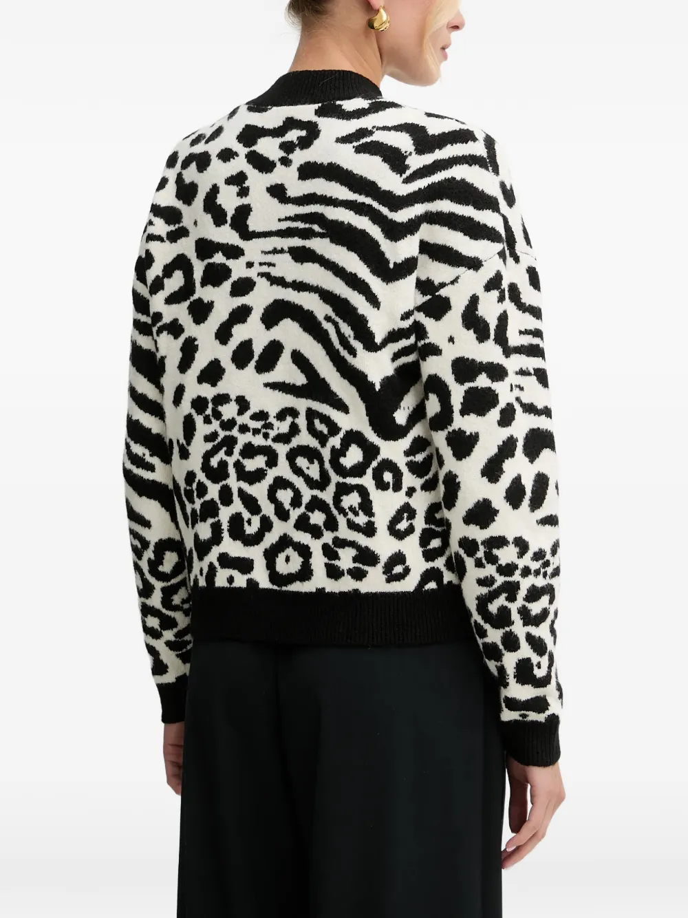 Morgan animal-print sweater Wit