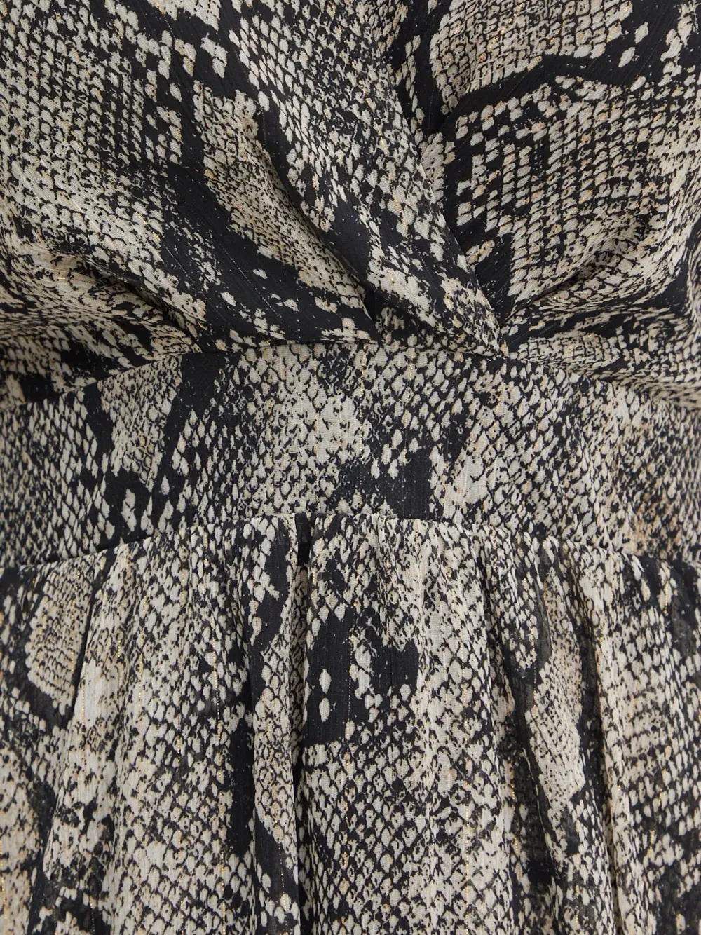 Morgan snake-print wrap-style mini dress Beige