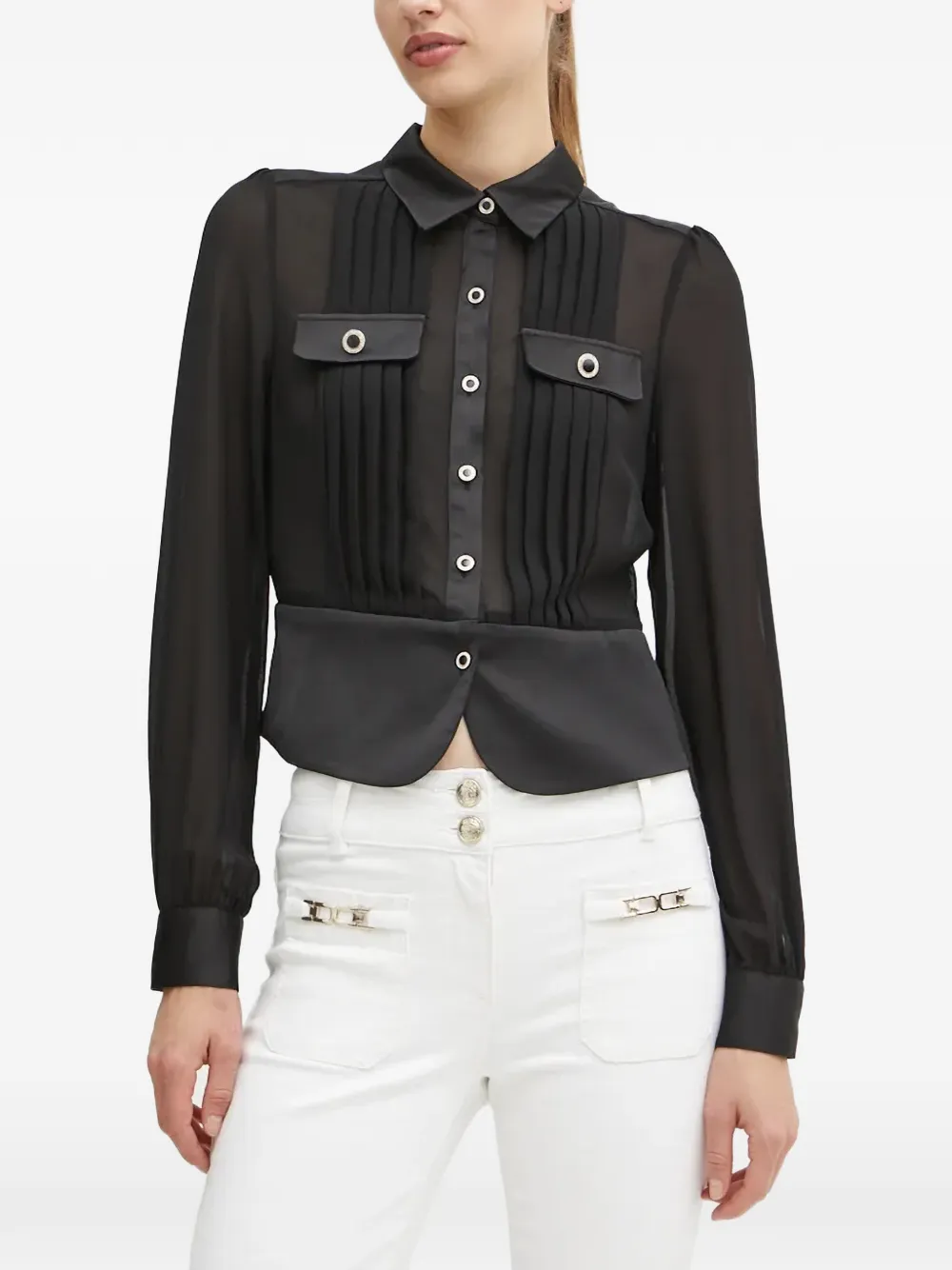 Morgan pleated pocket shirt