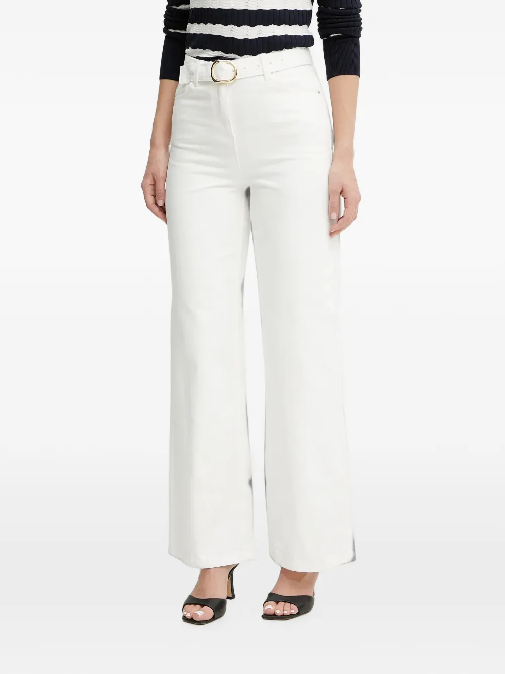 Morgan belted wide-leg jeans