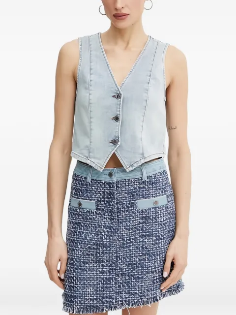 Morgan button V-neck top
