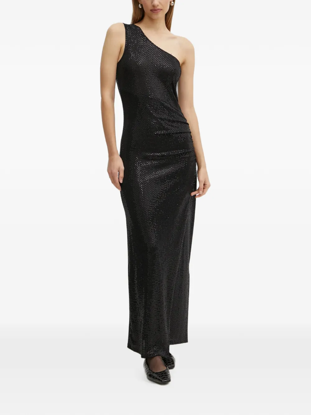 Morgan one-shoulder sequin-embellished midi dress