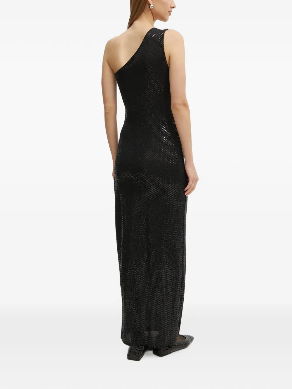 Morgan one-shoulder sequin-embellished midi dress Zwart