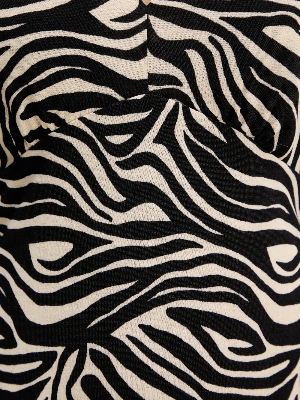 Morgan zebra-print long-sleeve mini dress Zwart