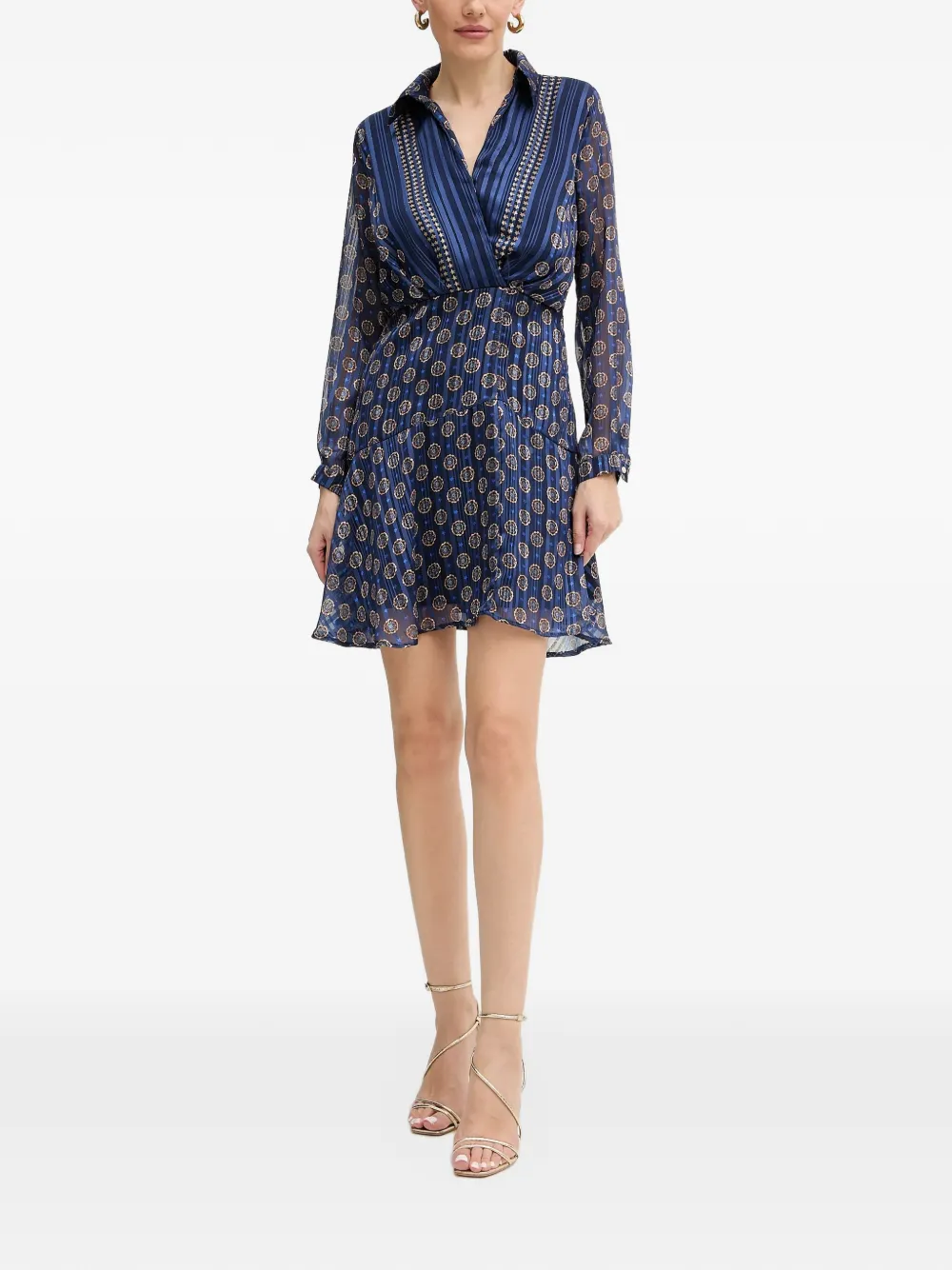 Morgan pleated mini dress Blauw