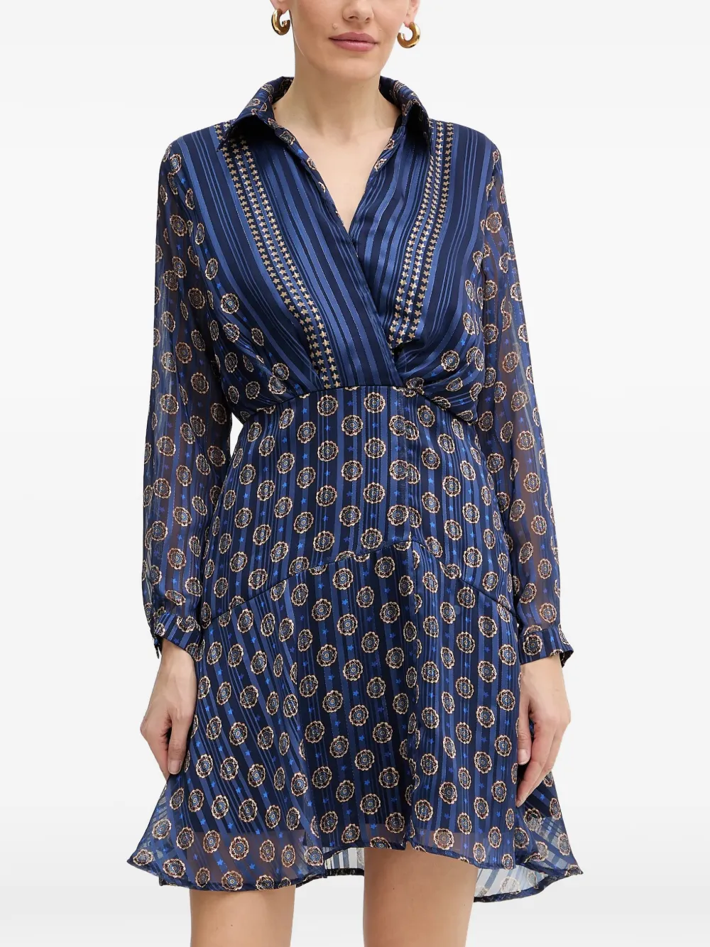 Morgan pleated mini dress Blauw