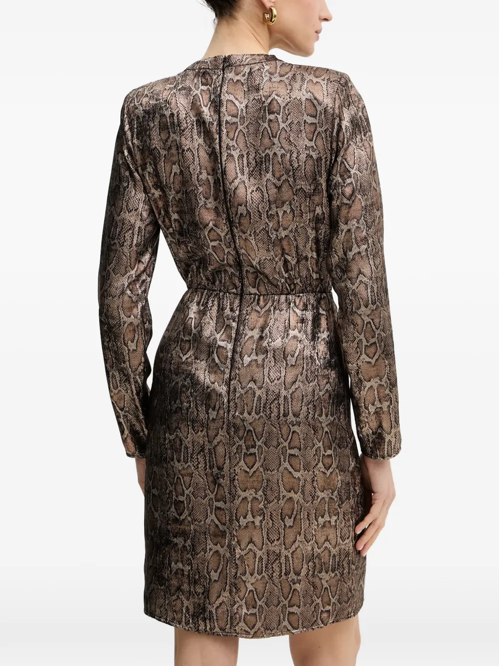 Morgan snake-print wrap-style mini dress Bruin