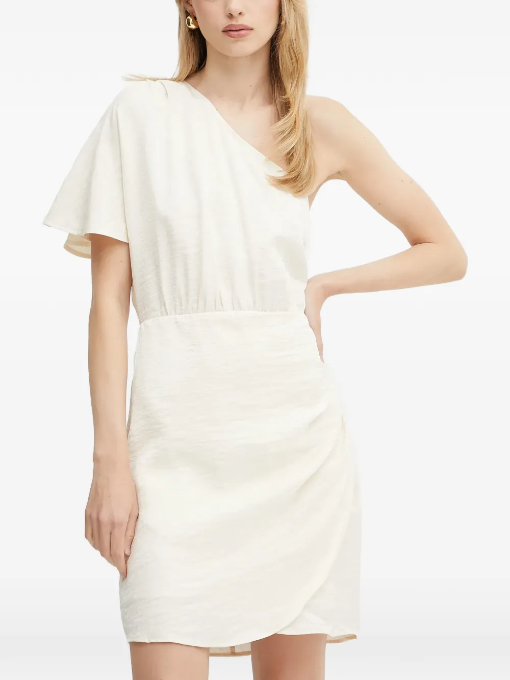 Morgan one-shoulder draped mini dress