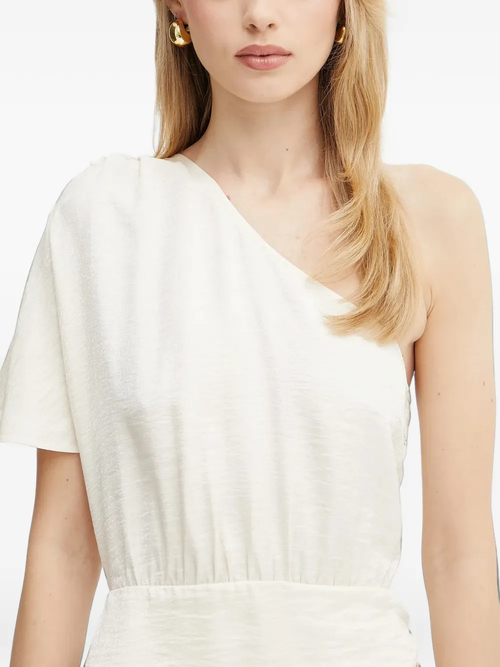 Morgan Gedrapeerde jurk Beige