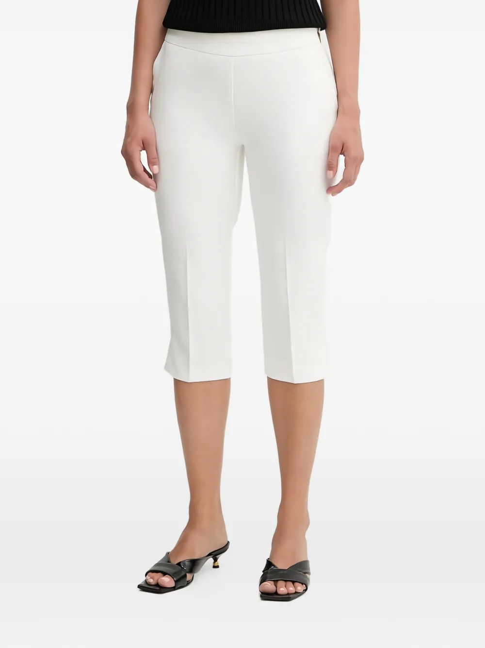 Morgan Slit-hem Cropped Trousers In White