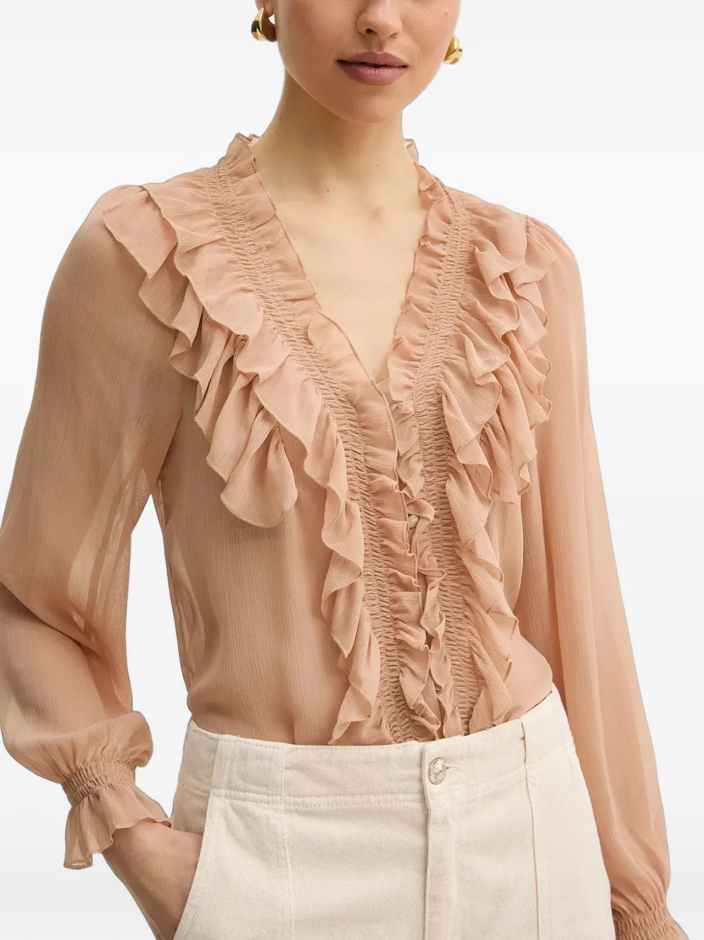 Morgan Top met V-hals Roze