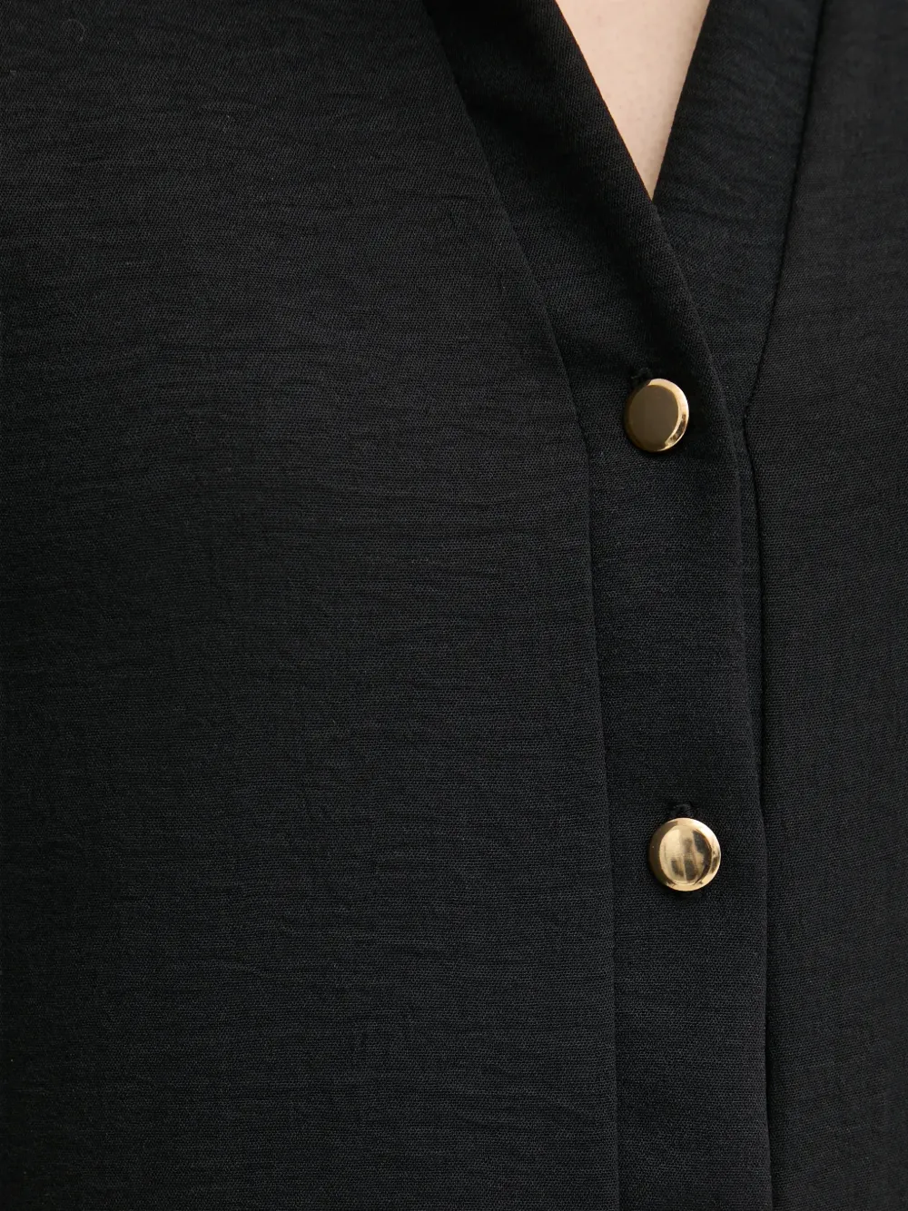 Morgan Midi-jurk met lange mouwen en knopen Zwart