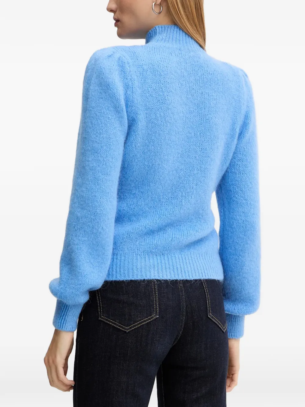 Morgan Trui met pofmouwen Blauw