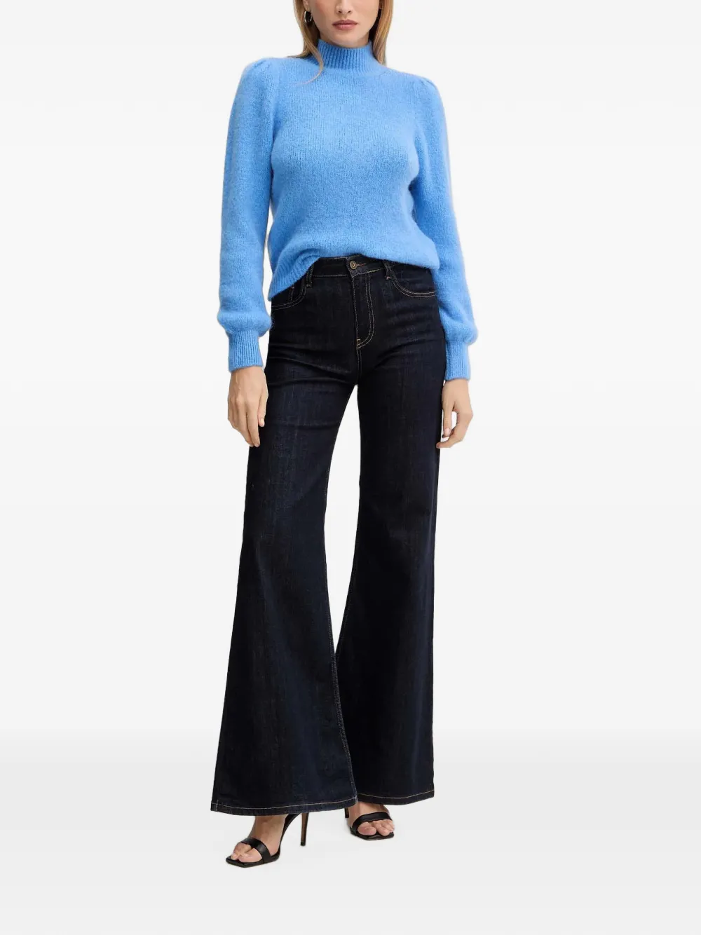 Morgan Trui met pofmouwen Blauw
