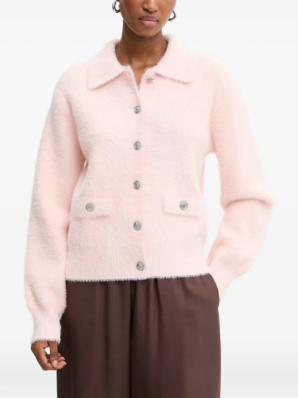 Morgan button-up fluffy cardigan