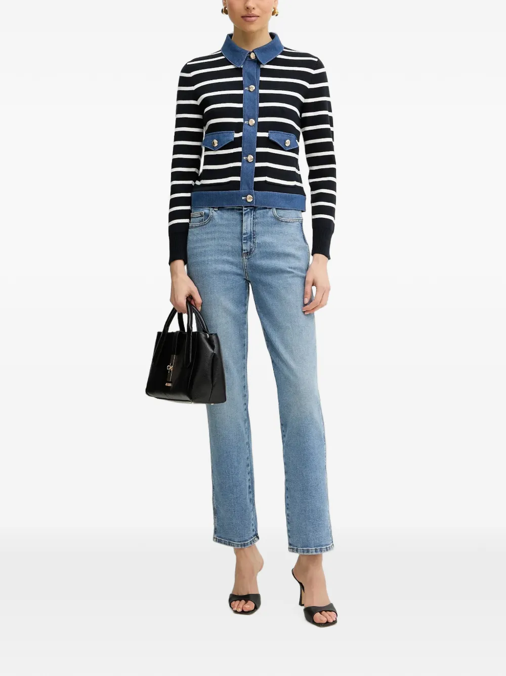 Morgan Gestreept vest Blauw