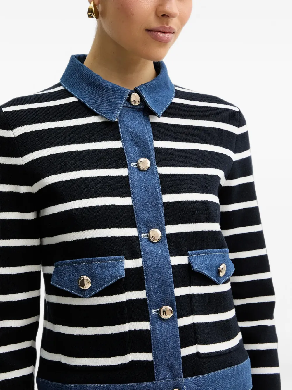 Morgan Gestreept vest Blauw