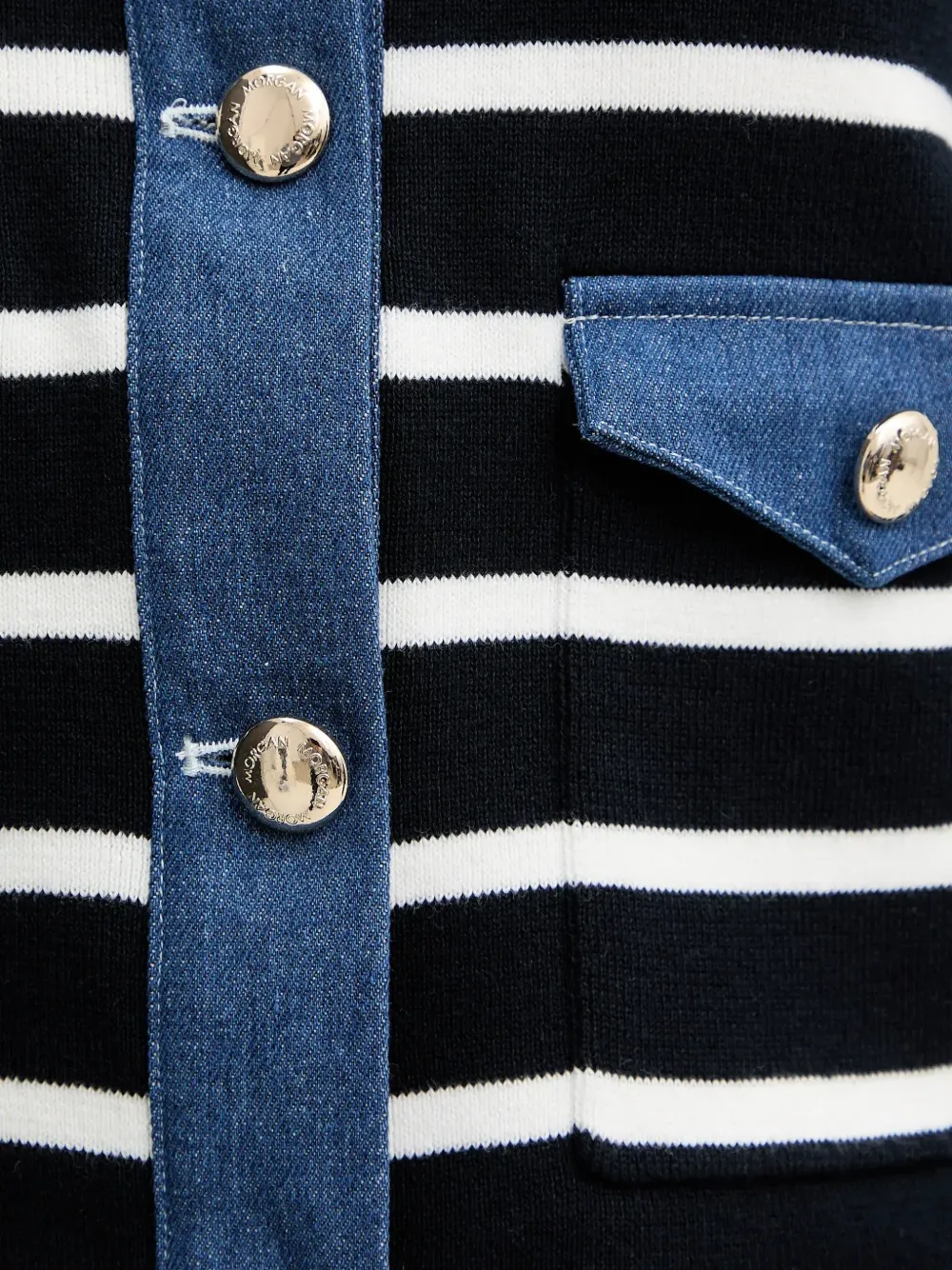 Morgan Gestreept vest Blauw