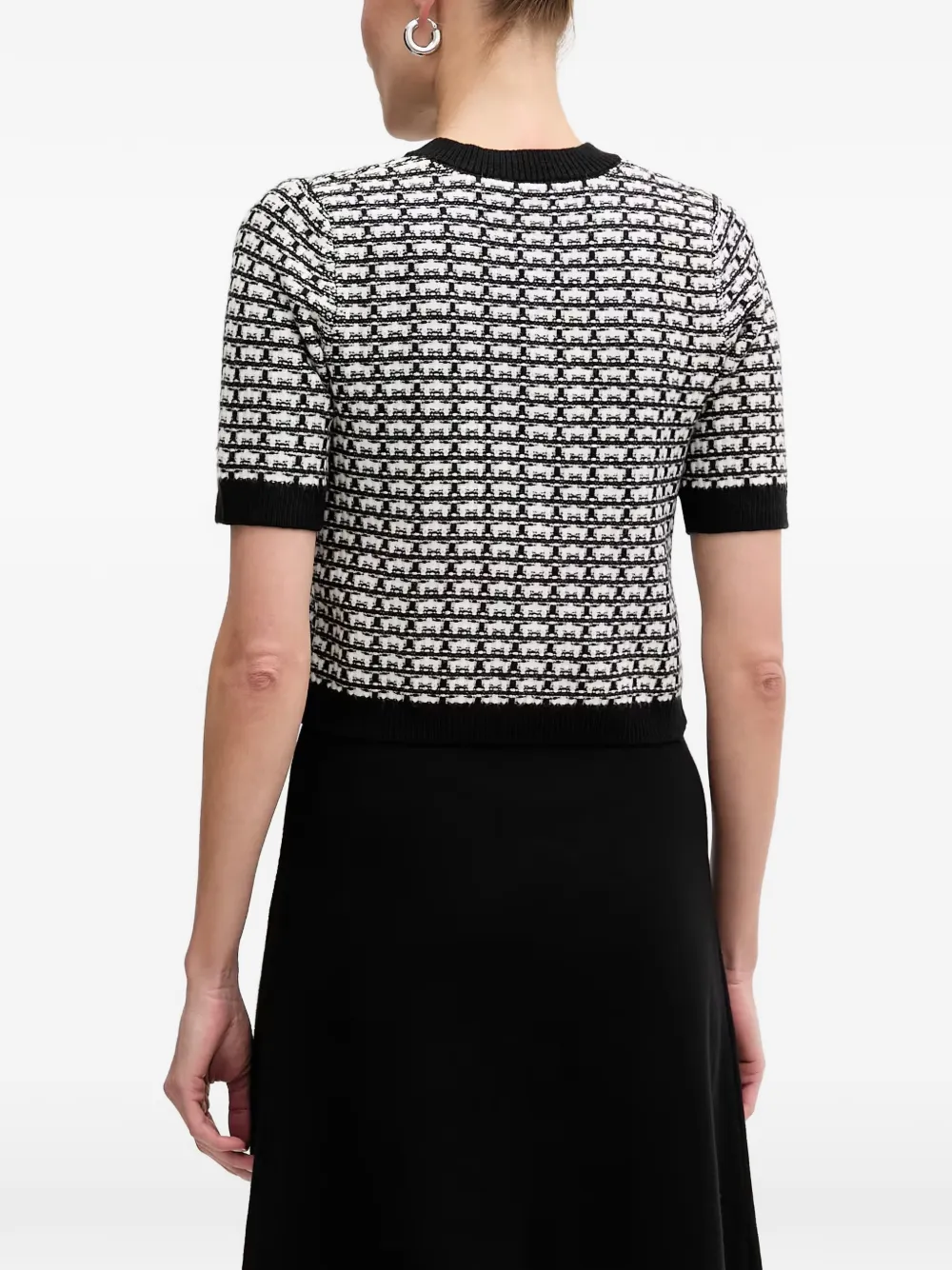 Morgan Geruite mini-jurk met vest laag Zwart