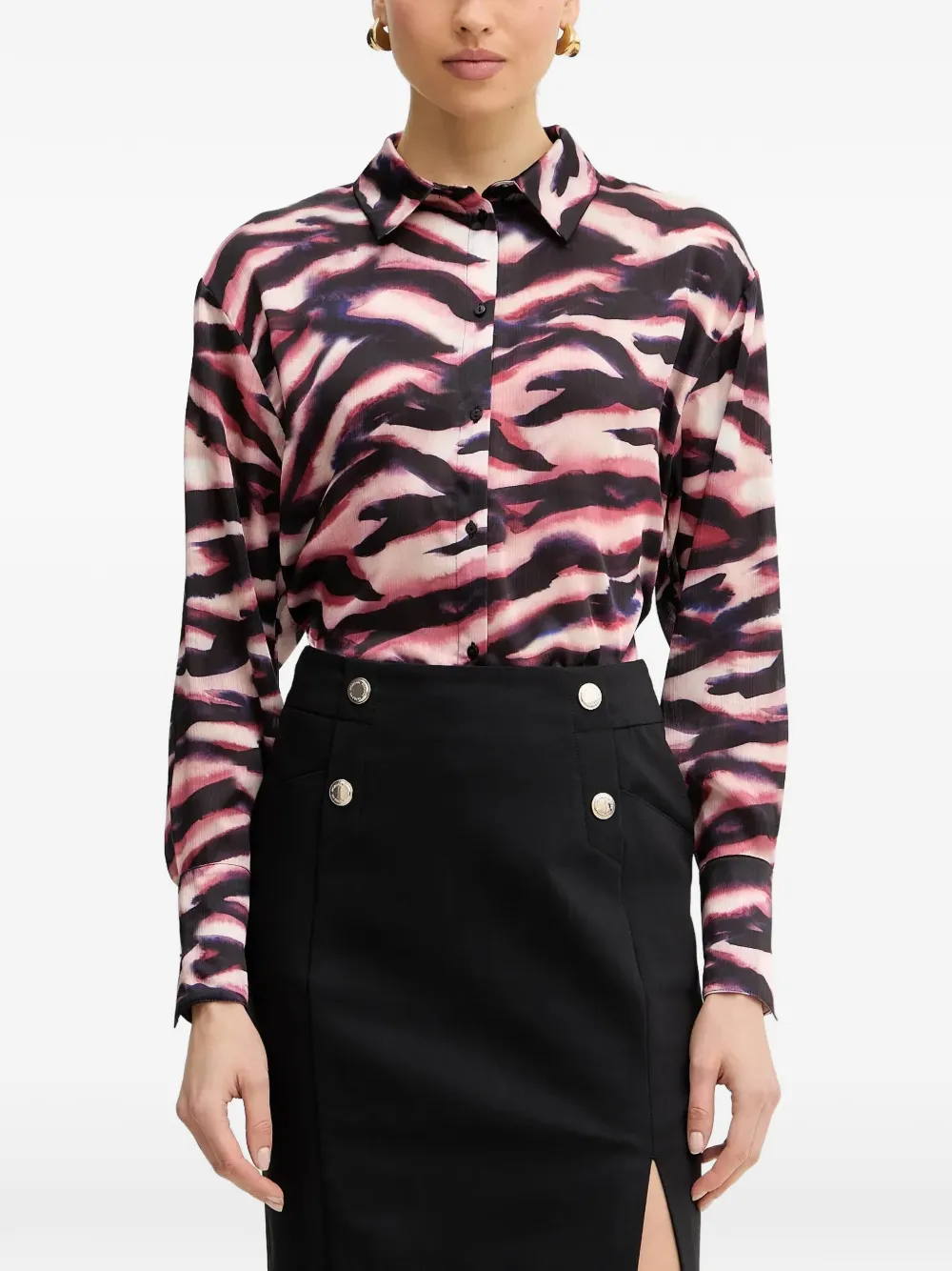 Morgan printed button-down shirt