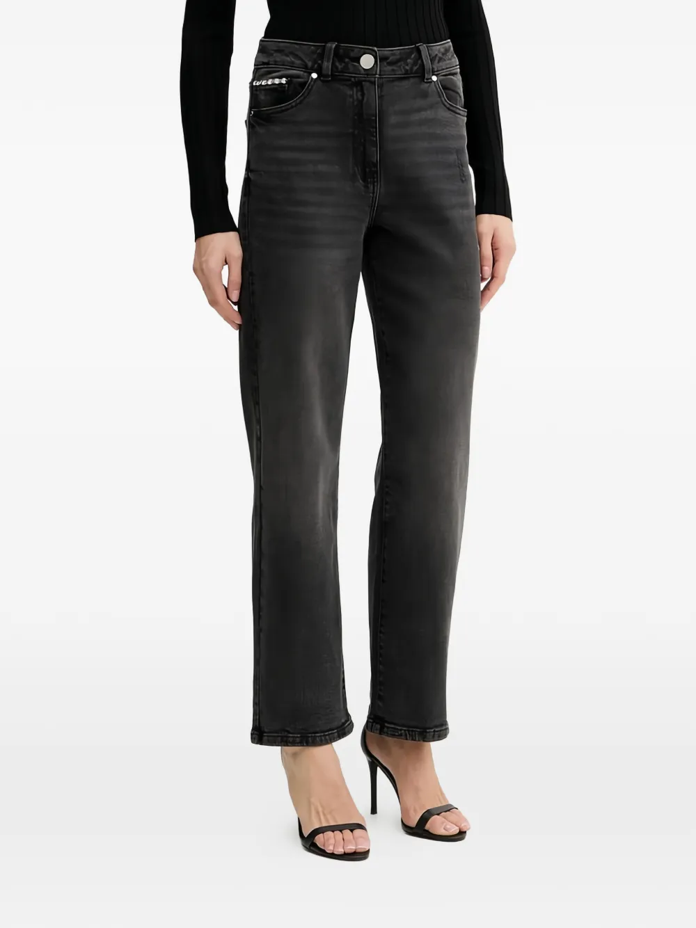 Morgan Straight-leg Jeans In Gray