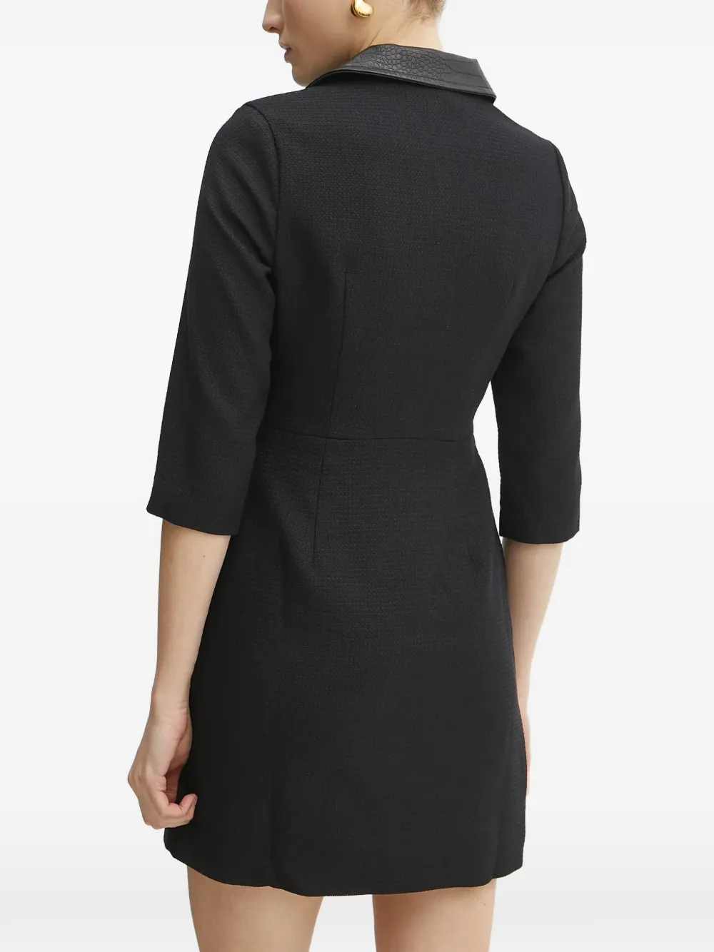 Morgan half-button mini dress Zwart