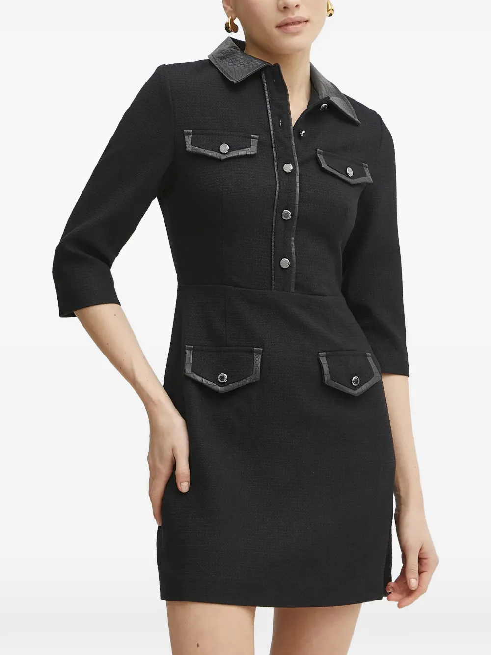 Morgan half-button mini dress