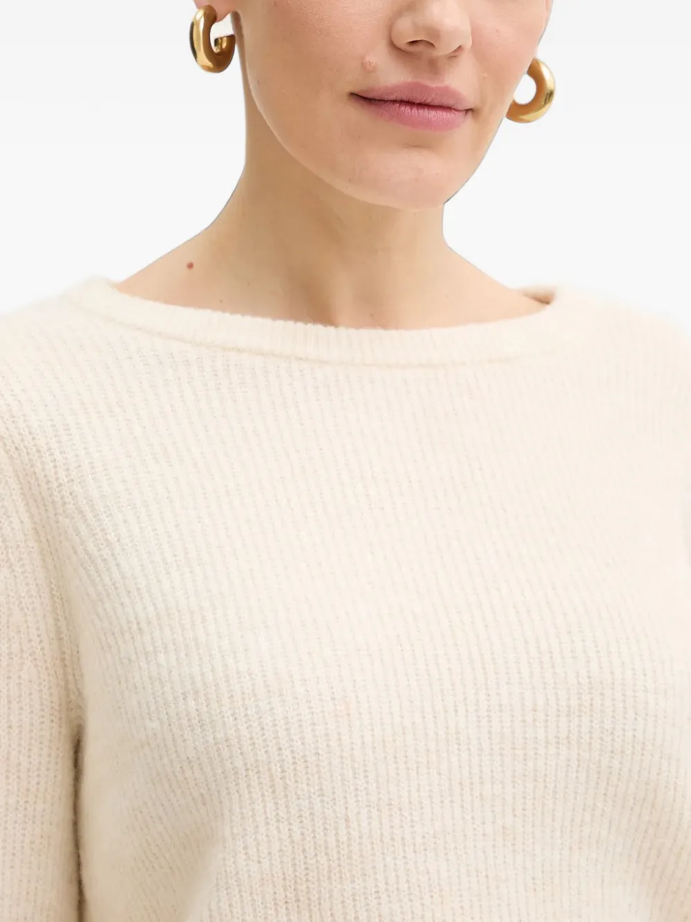 Morgan puffed-sleeves sweater Beige