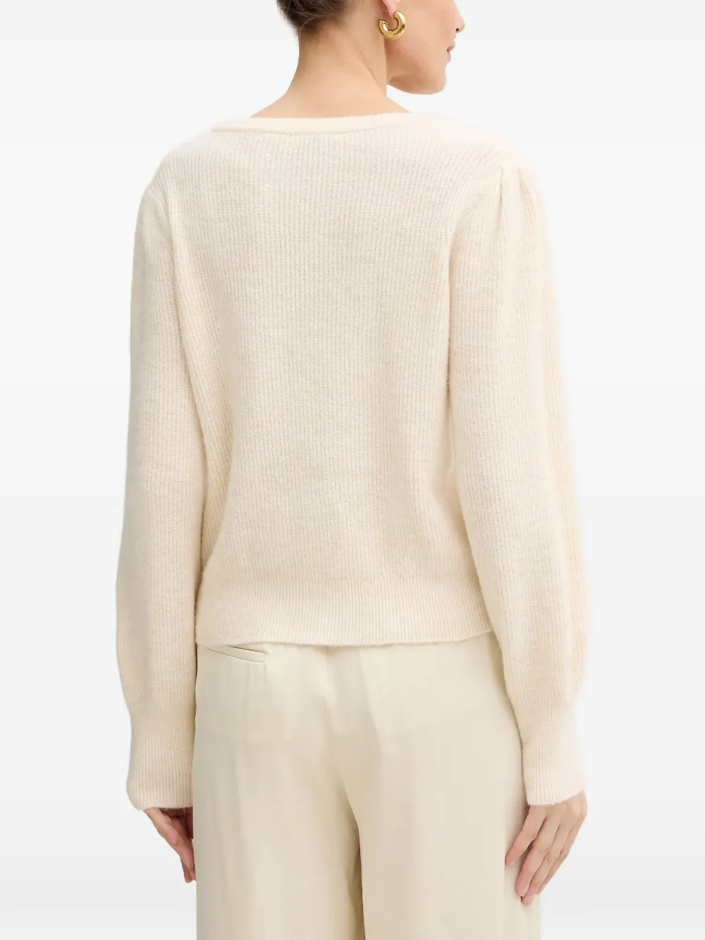Morgan puffed-sleeves sweater Beige