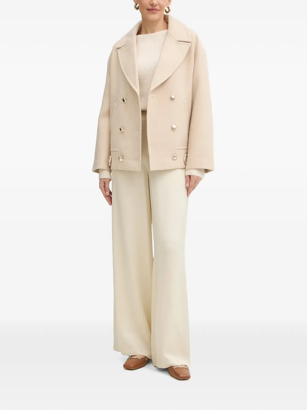 Morgan puffed-sleeves sweater Beige