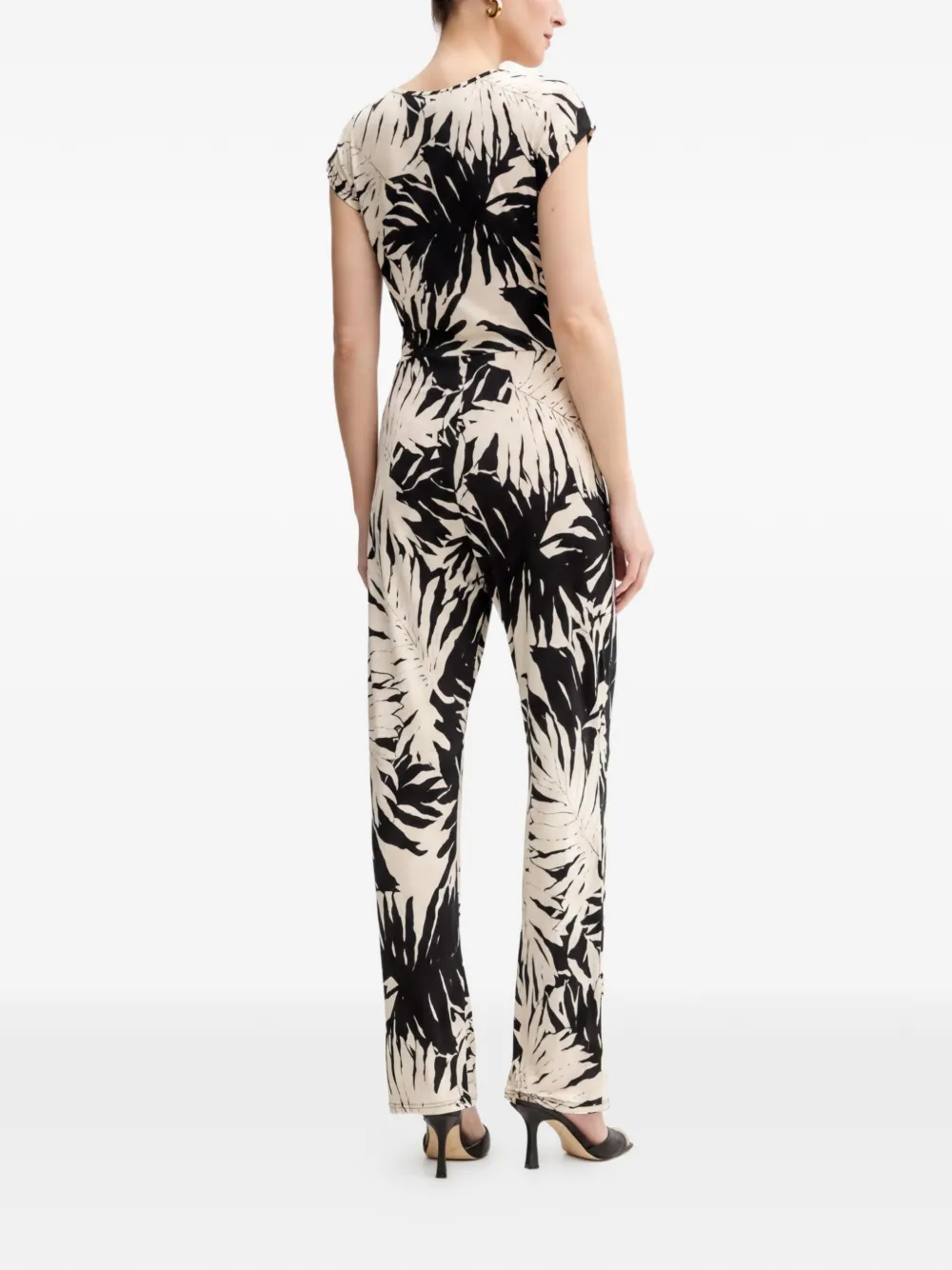 Morgan Jumpsuit met V-hals en bloemenprint Beige