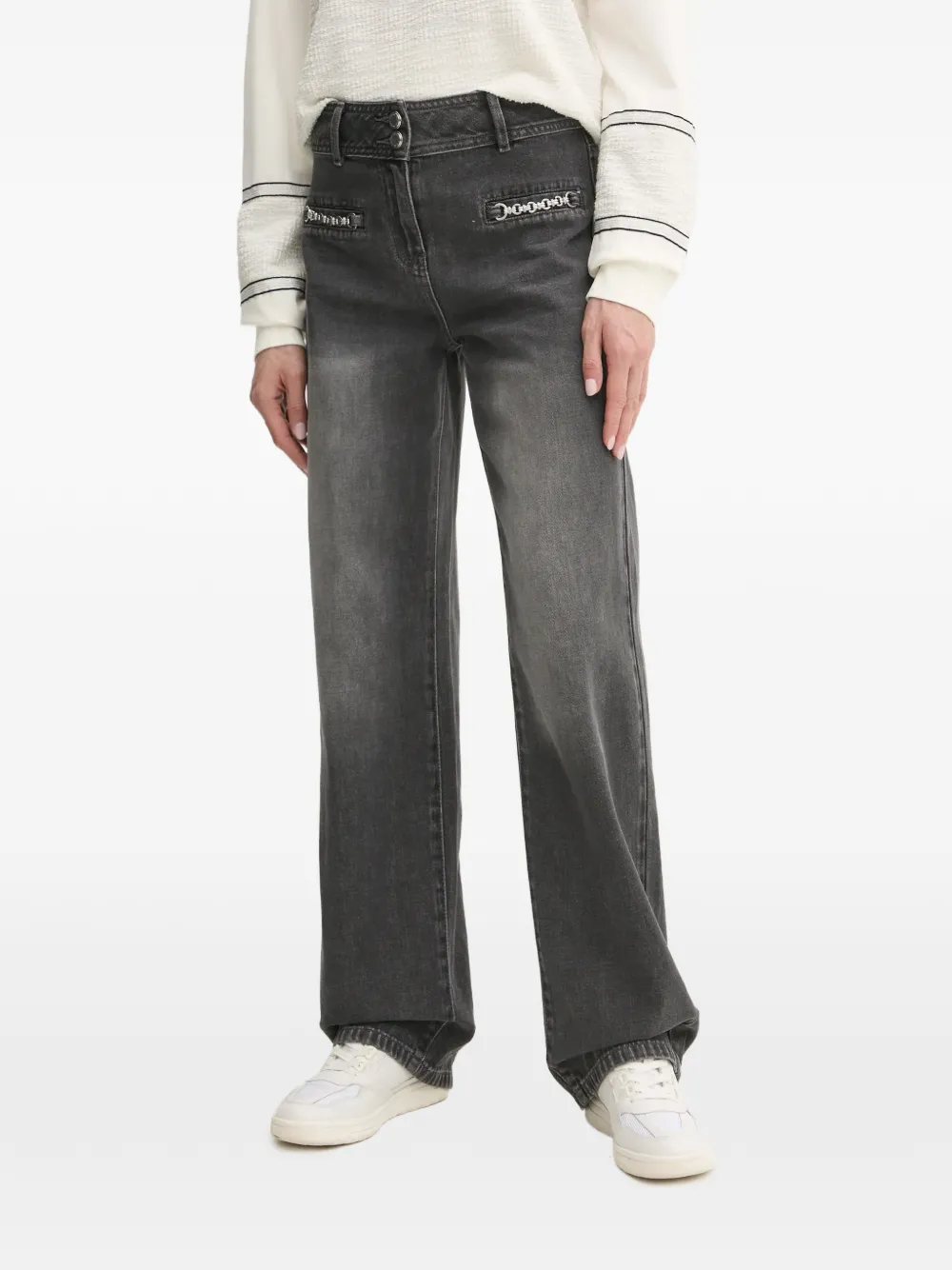 Morgan chain-embellished jeans