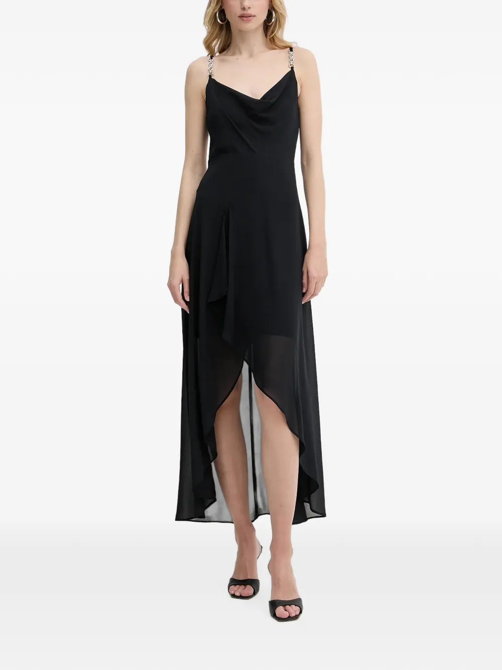 Morgan Jurk met asymmetrische zoom en kettingband Blauw