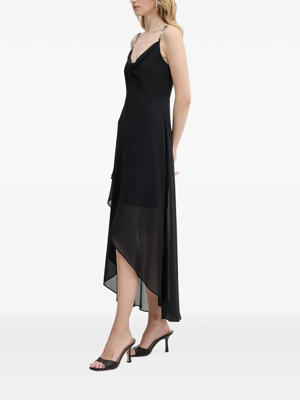 Morgan Jurk met asymmetrische zoom en kettingband Blauw