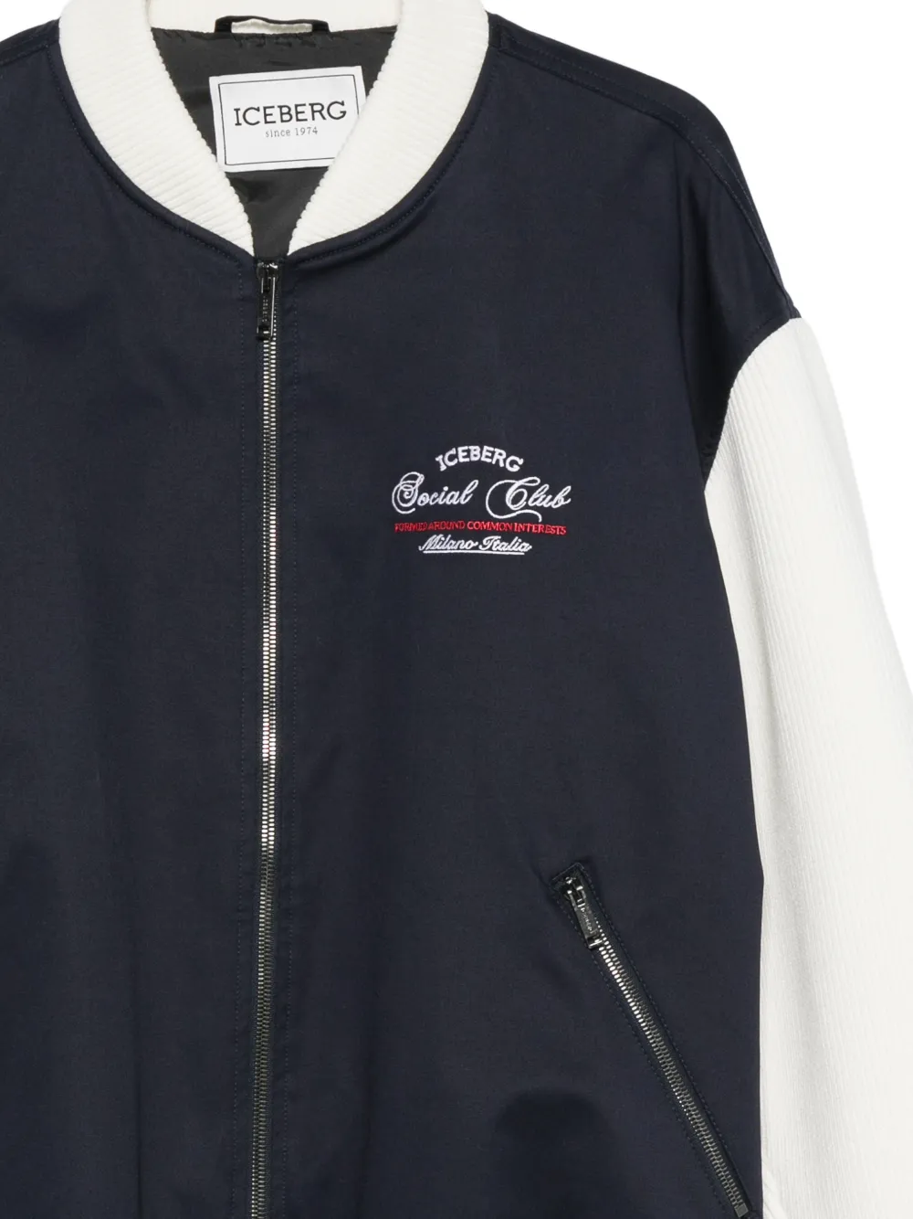 Iceberg Bomberjack met geborduurd logo Blauw