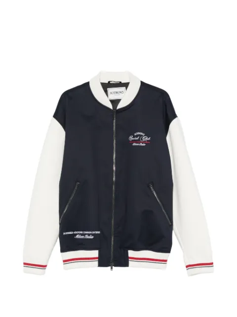 Iceberg logo-embroidered bomber jacket