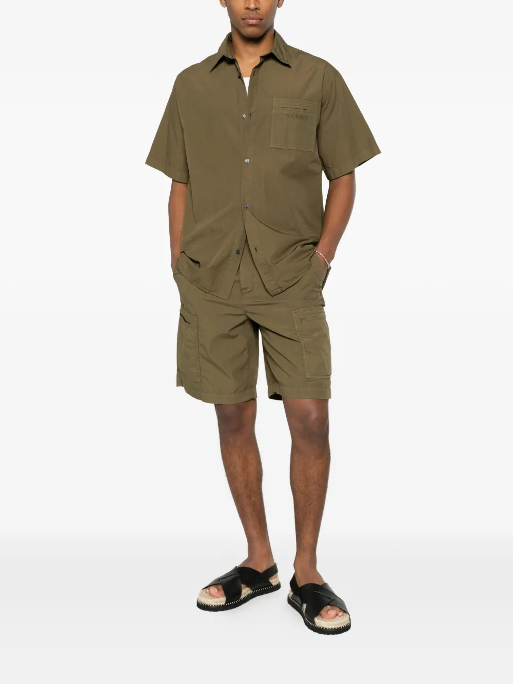 Iceberg Shorts met cargo zak Groen