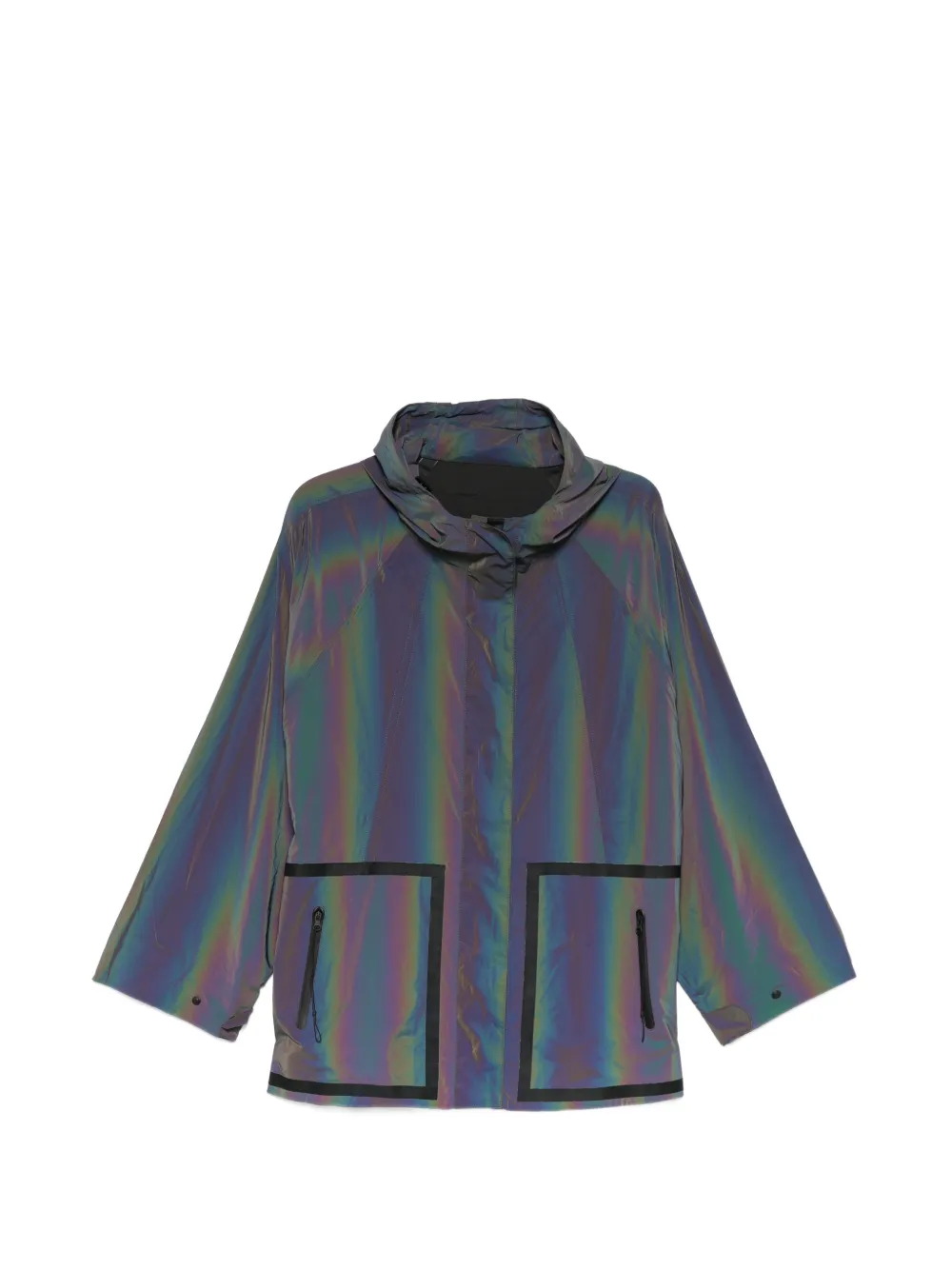 Osklen iridescent zip-up hooded jacket - Blu
