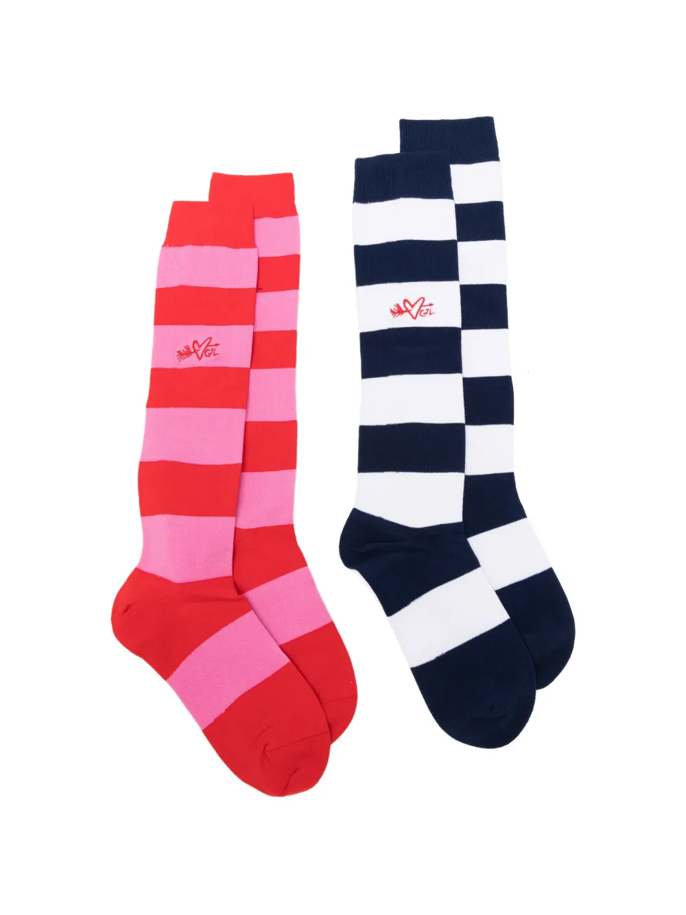Charles Jeffrey Loverboy Loverboy striped socks (set of two) - Blu