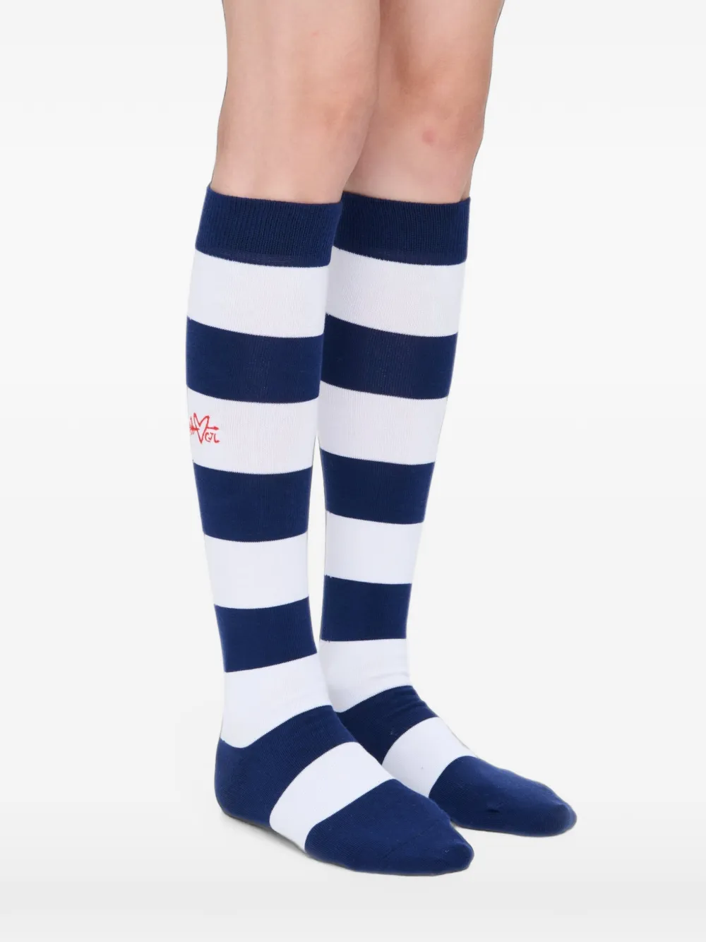 Charles Jeffrey Loverboy twee gestreepte sokken Blauw