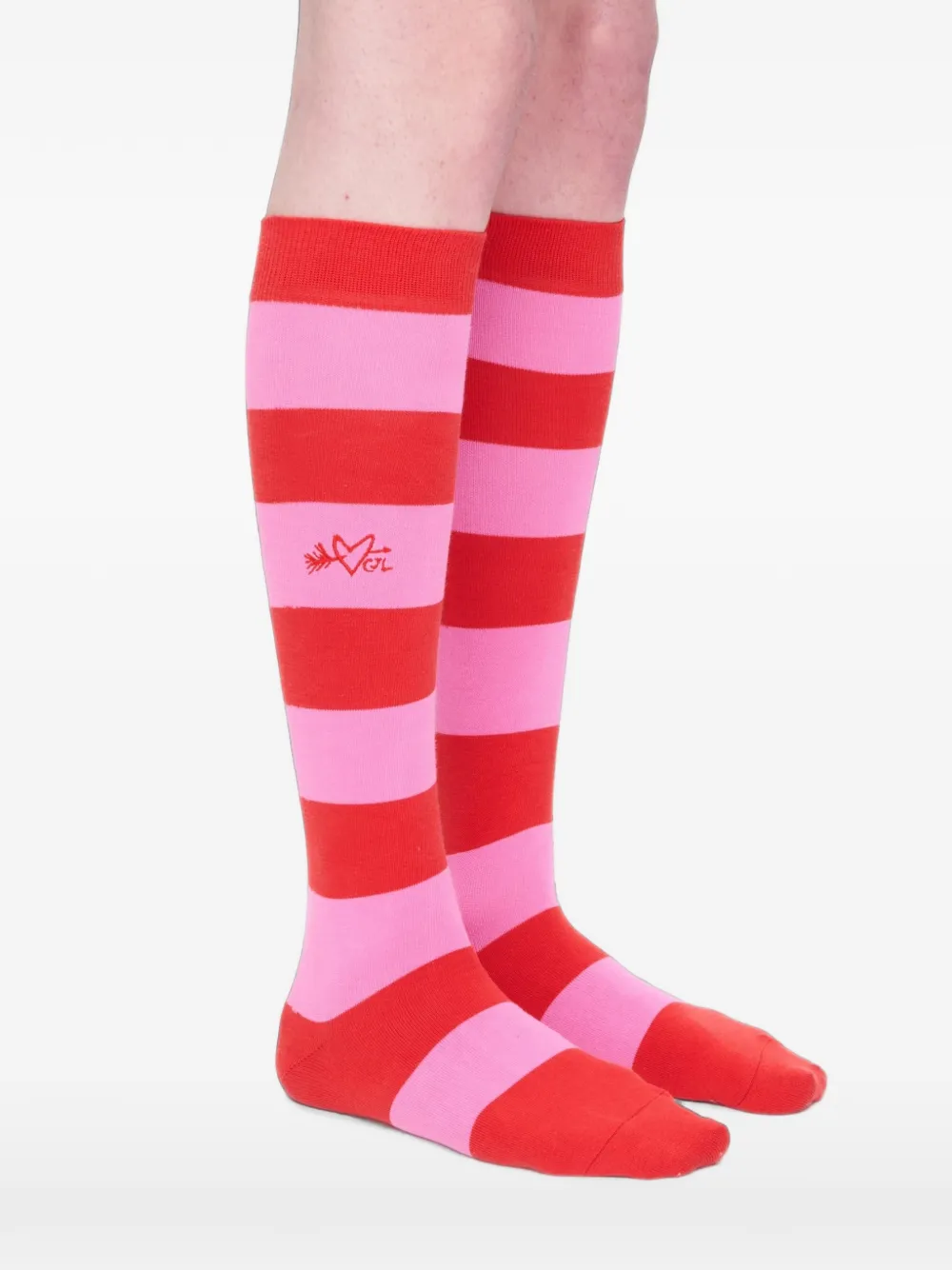 Charles Jeffrey Loverboy twee gestreepte sokken Blauw