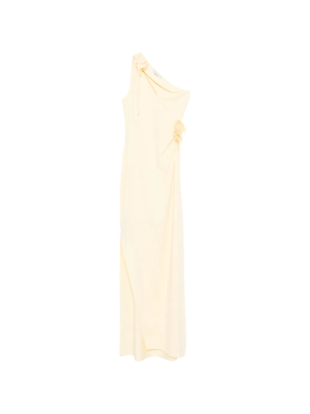 Coperni asymmetric floral-appliqué maxi dress - Giallo