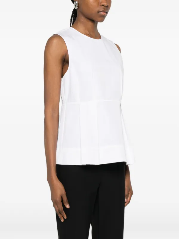Vince Pleated Sleeveless Top | White | FARFETCH