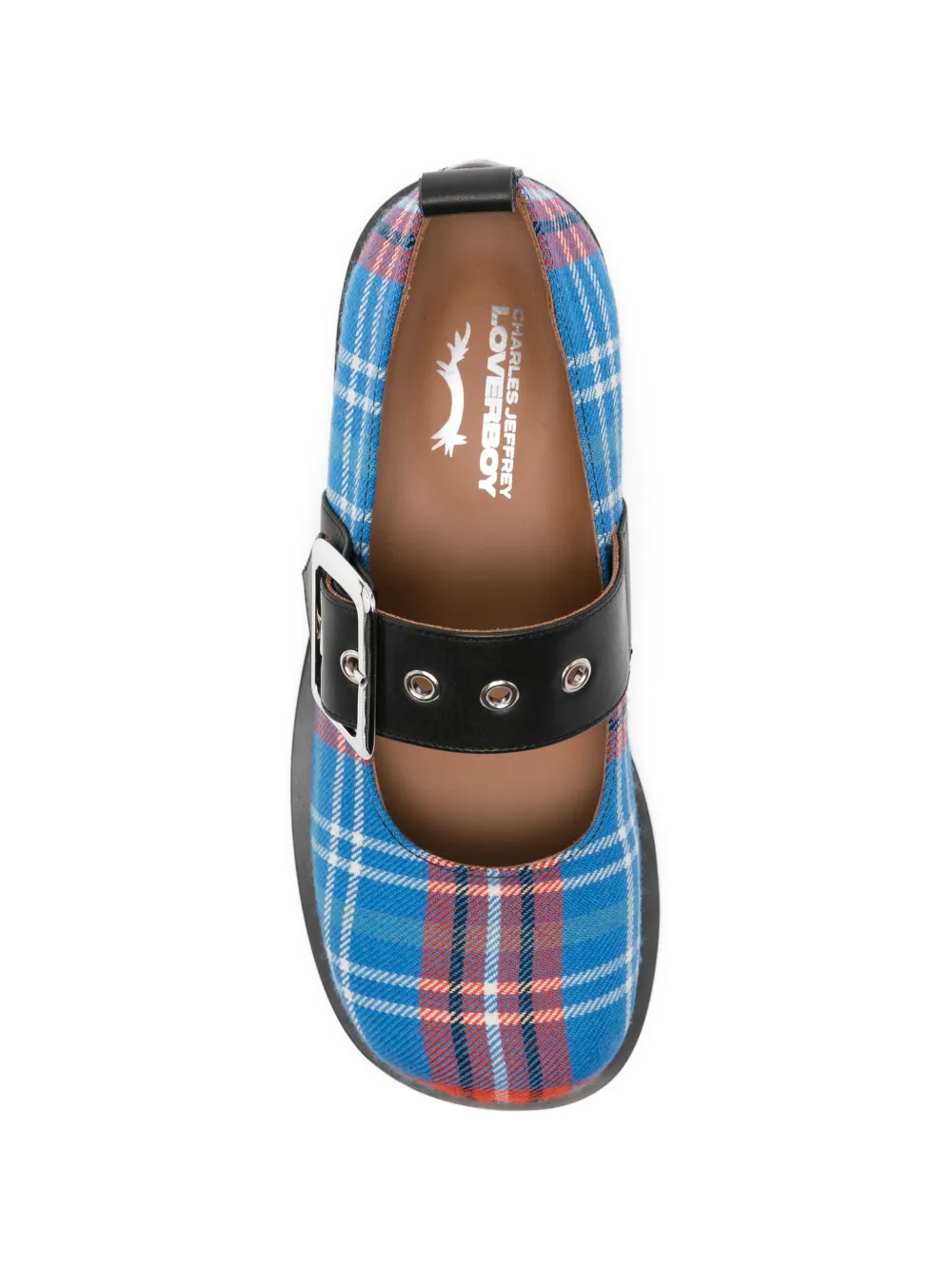 Charles Jeffrey Loverboy Geruite pumps met gesp Blauw