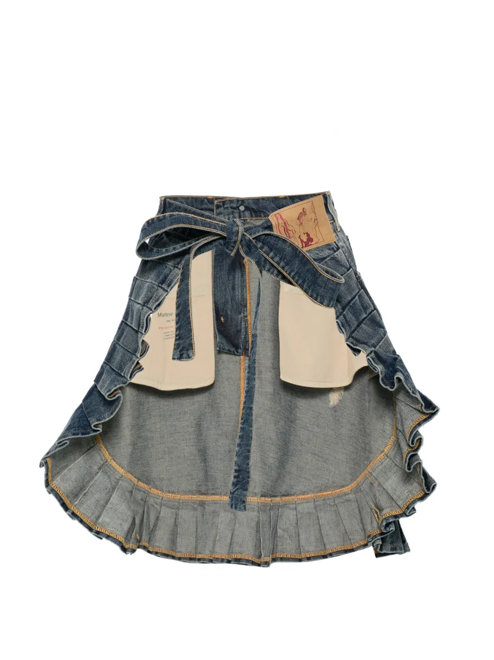  Martine Rose Denim Ruffled Skirt - Blue 