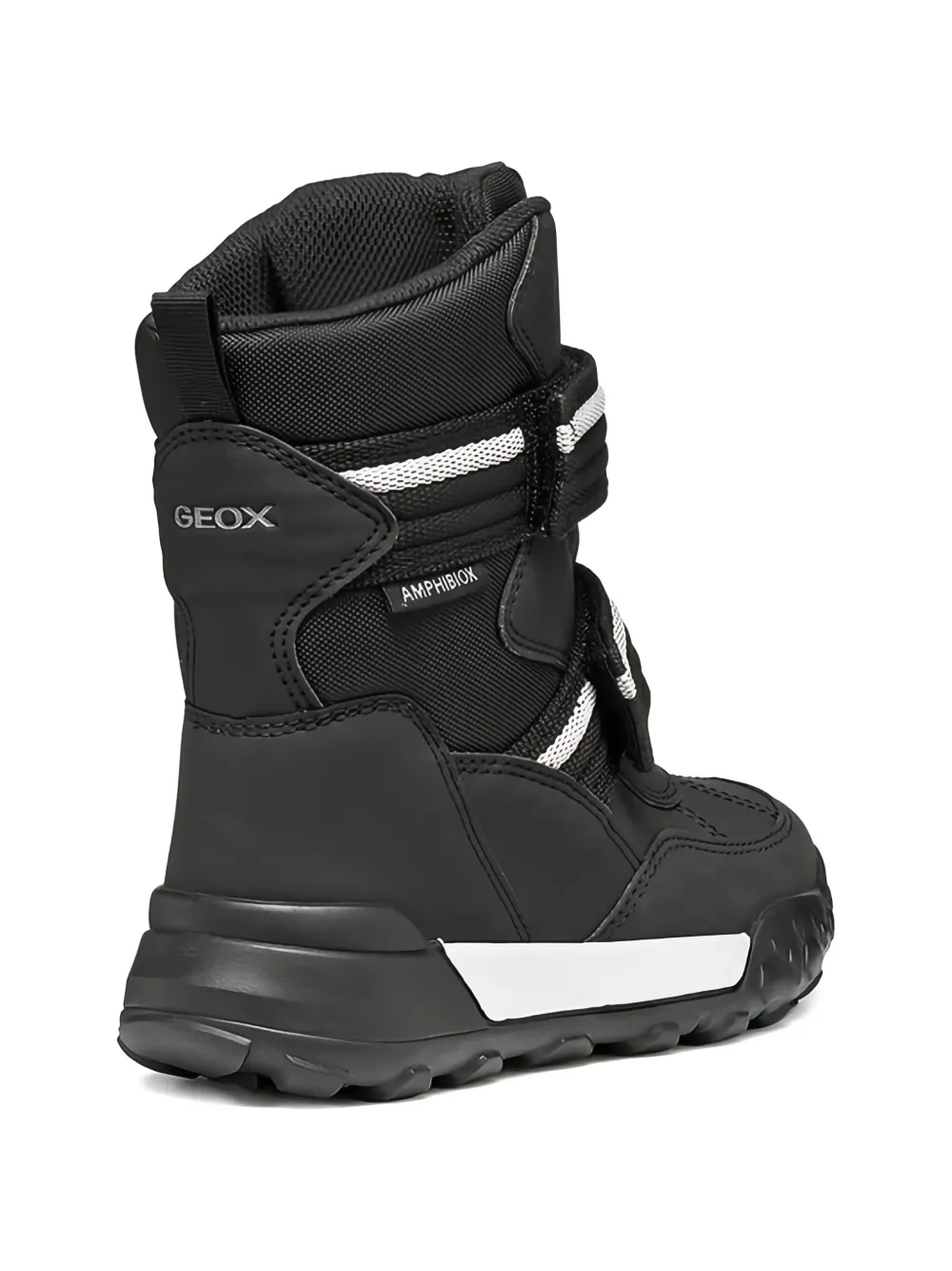 Geox Kids Trekkyup Abx striped strap boots Zwart