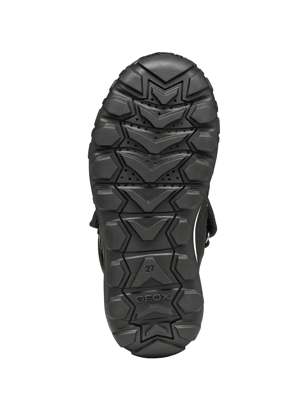 Geox Kids Trekkyup Abx striped strap boots Zwart